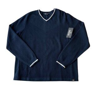 Rhone Turn Golf V Neck Sweater Mens Large L True Navy NWT